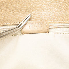 House Check Trimmed Grainy Calfskin Horn Toggle Tote