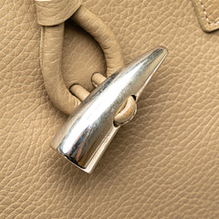 House Check Trimmed Grainy Calfskin Horn Toggle Tote