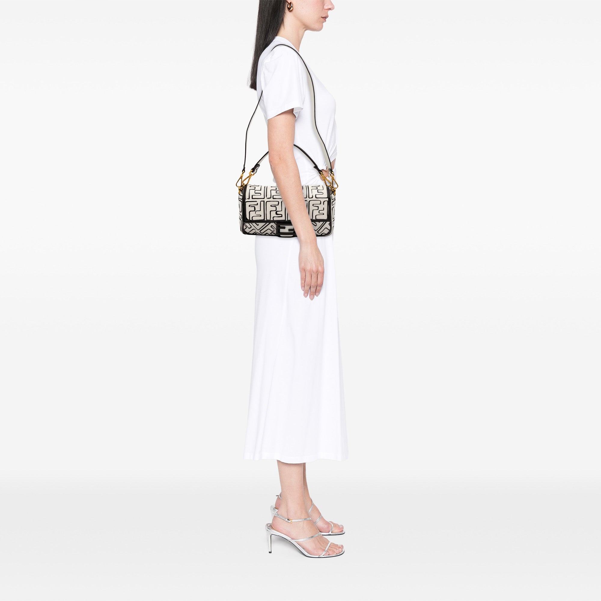 Joshua Vides California Sky Medium Embossed Leather Baguette Satchel