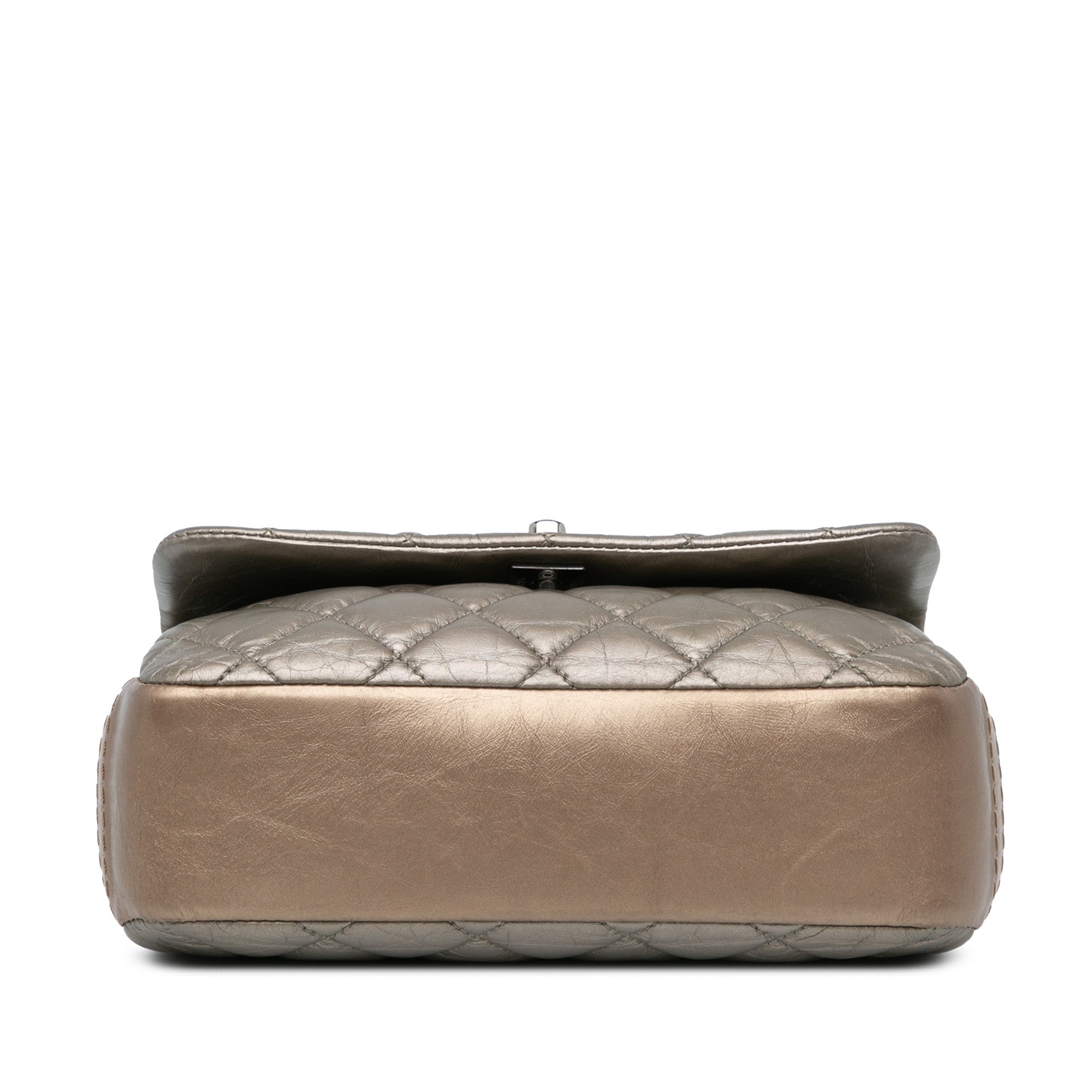 Mini Quilted Metallic Calfskin Lady Pearly Flap