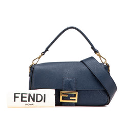 Leather Selleria Baguette Satchel