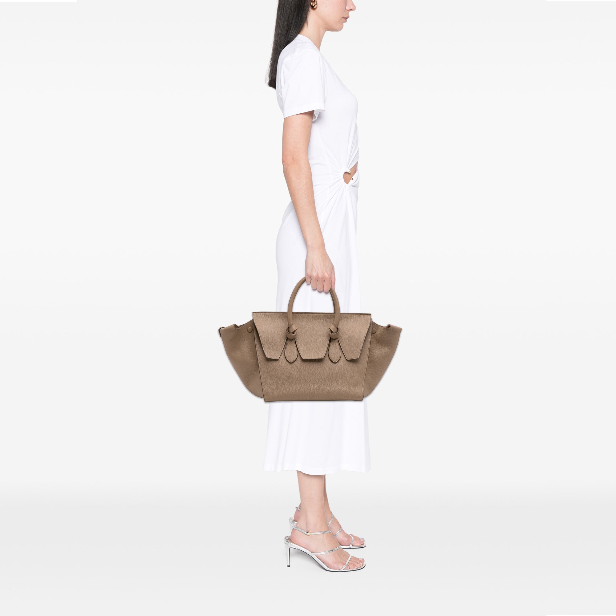 Medium Grained Calfskin Tie Knot Handbag