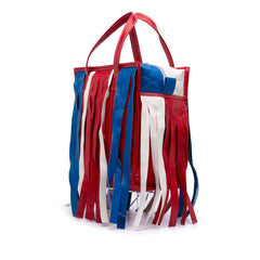 S Lambskin Fringe Bazar Shopper Satchel