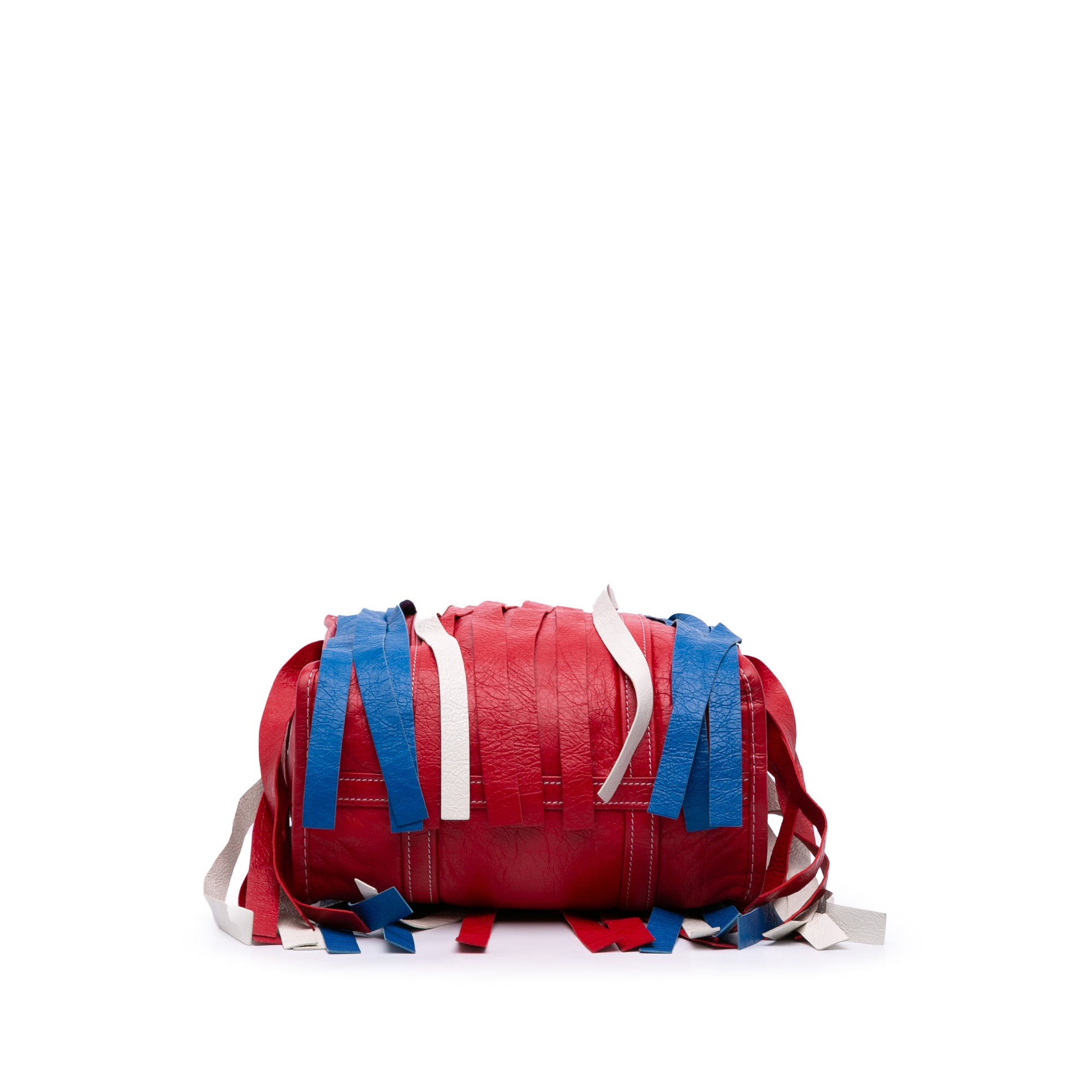S Lambskin Fringe Bazar Shopper Satchel