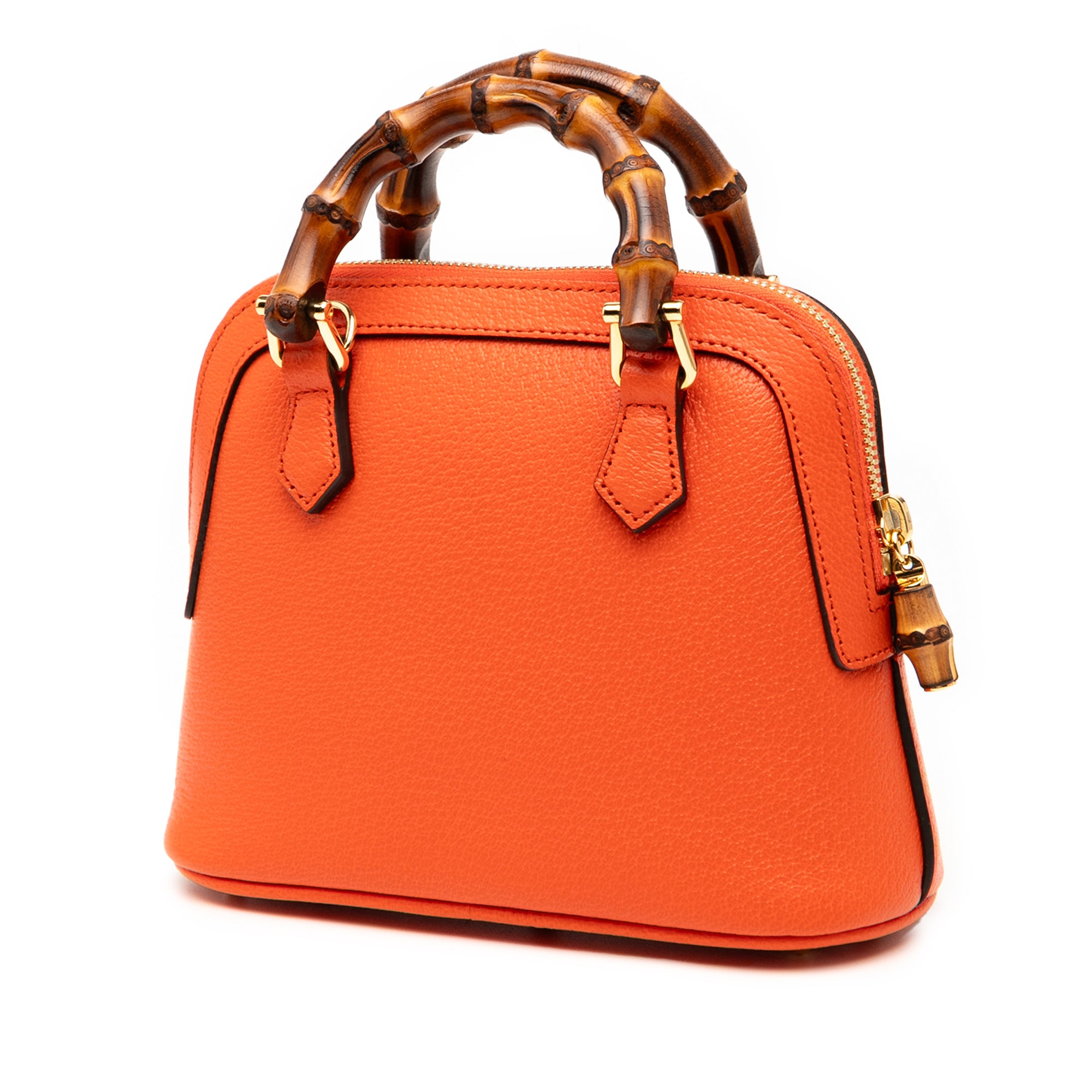 Mini Dollar Calfskin Bamboo Diana Dome Satchel