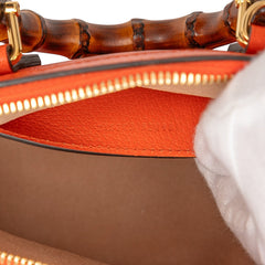 Mini Dollar Calfskin Bamboo Diana Dome Satchel