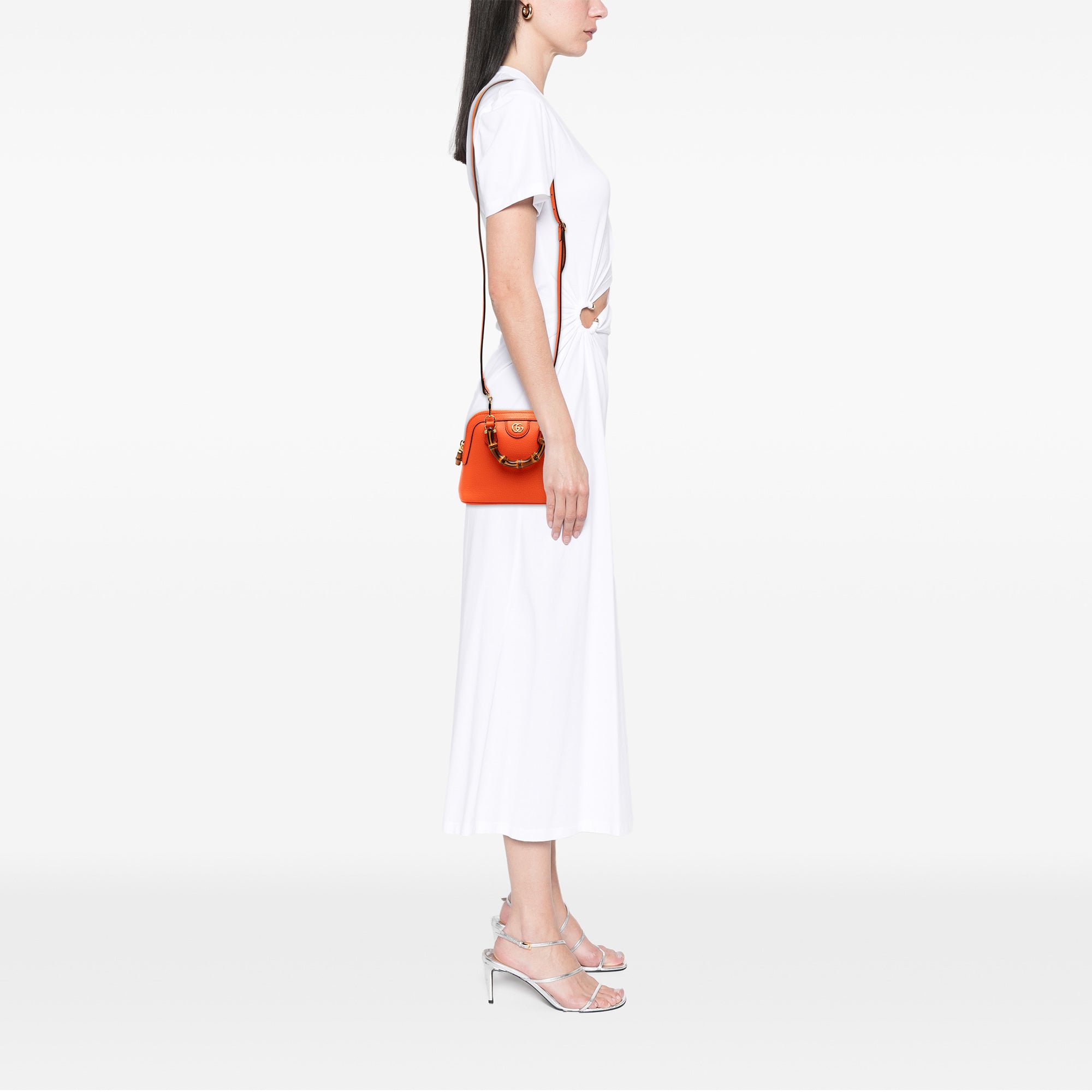 Mini Dollar Calfskin Bamboo Diana Dome Satchel