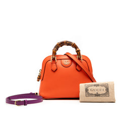 Mini Dollar Calfskin Bamboo Diana Dome Satchel