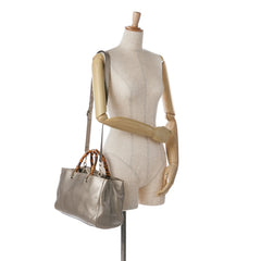 Medium Leather Bamboo Shopper