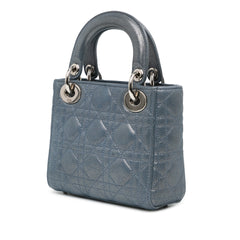 Mini Metallic Lambskin Cannage Lady Dior