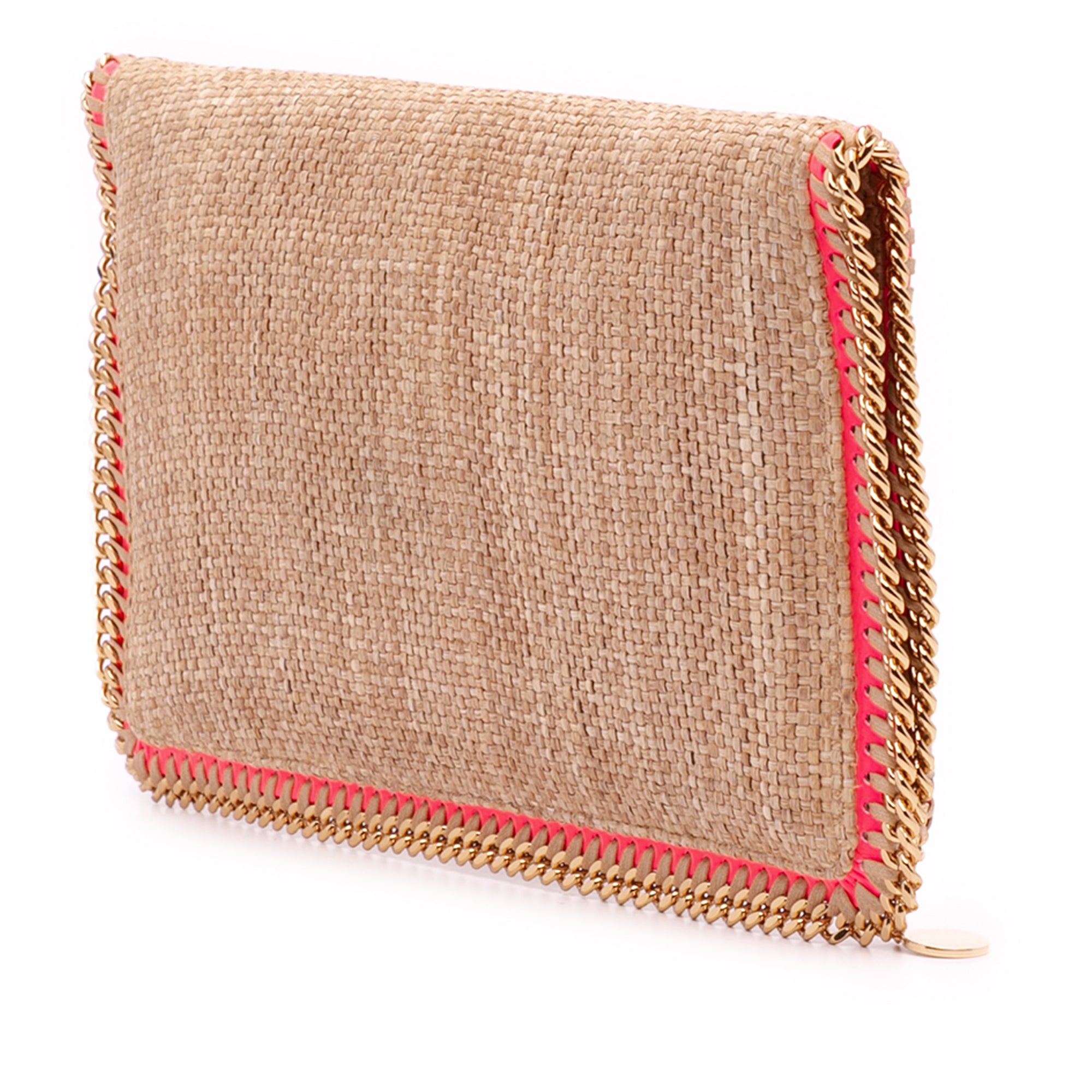 Raffia Falabella Fold Over Clutch