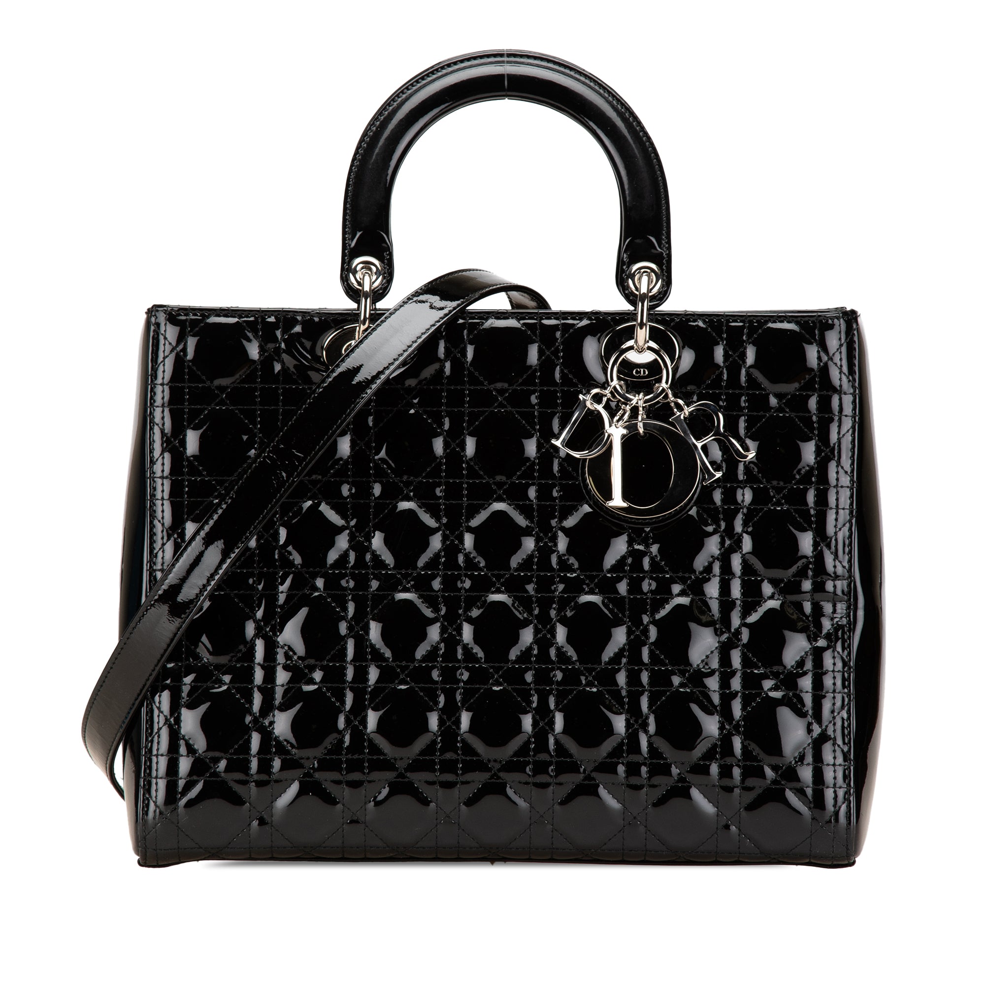 Large Patent Cannage Lady Dior