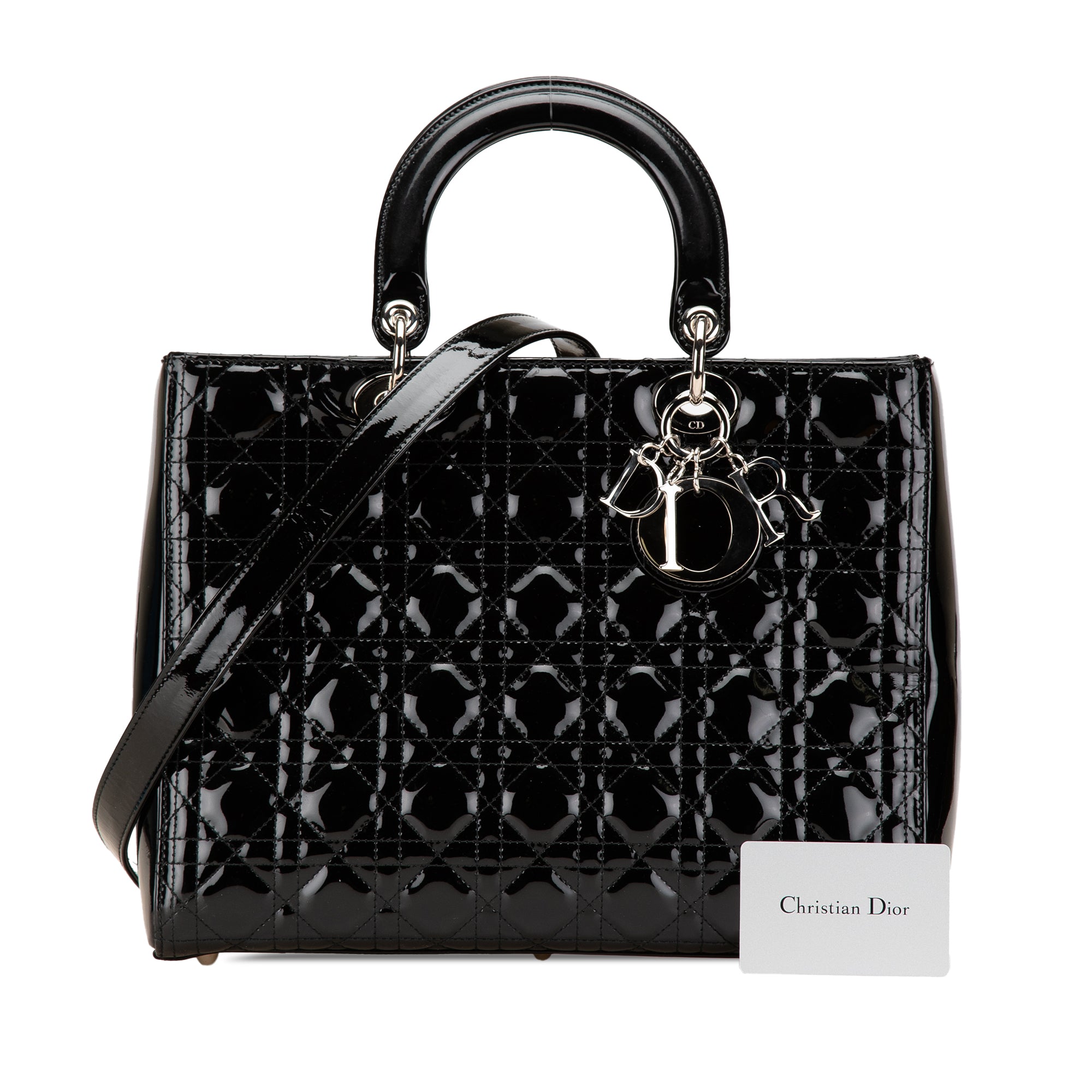 Large Patent Cannage Lady Dior