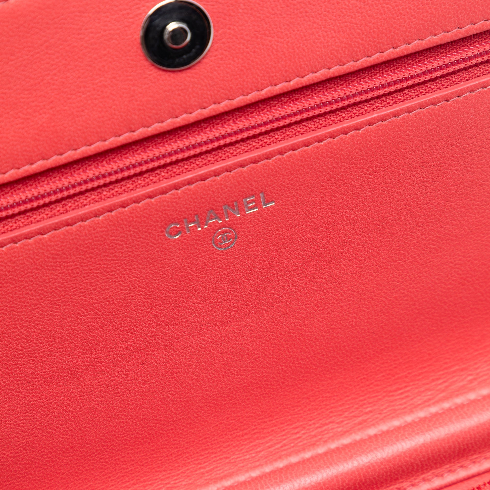 Quilted Lambskin Color Pop CC Wallet on Chain