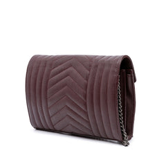 Sheepskin Triquilt Monogram Envelope Wallet on Chain