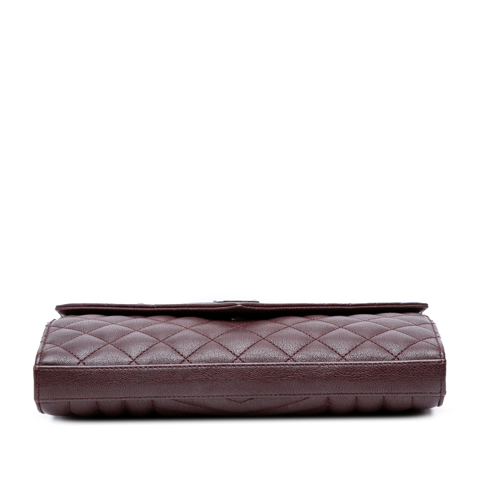 Sheepskin Triquilt Monogram Envelope Wallet on Chain