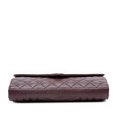 Sheepskin Triquilt Monogram Envelope Wallet on Chain