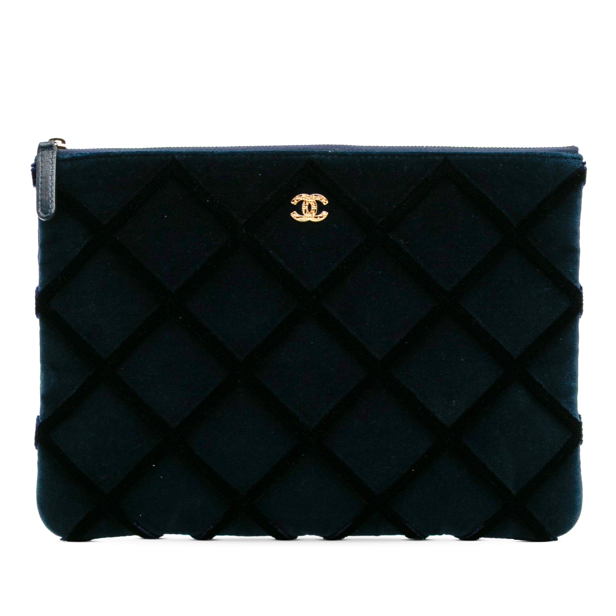 CC Medium Quilted Velvet Cosmetic Case