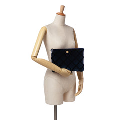 CC Medium Quilted Velvet Cosmetic Case