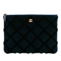 CC Medium Quilted Velvet Cosmetic Case