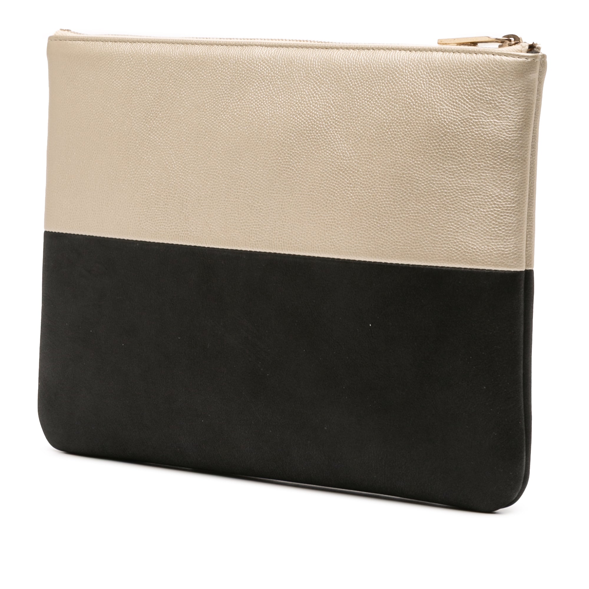 Medium Bicolor Caviar and Iridescent Calfskin O Case Clutch
