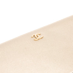 Medium Bicolor Caviar and Iridescent Calfskin O Case Clutch