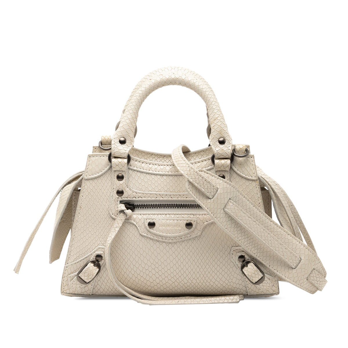 Mini Python Embossed Calfskin Neo Classic City Satchel