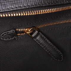 Leather and House Check Satchel