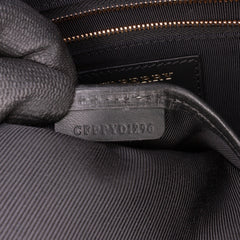 Leather and House Check Satchel