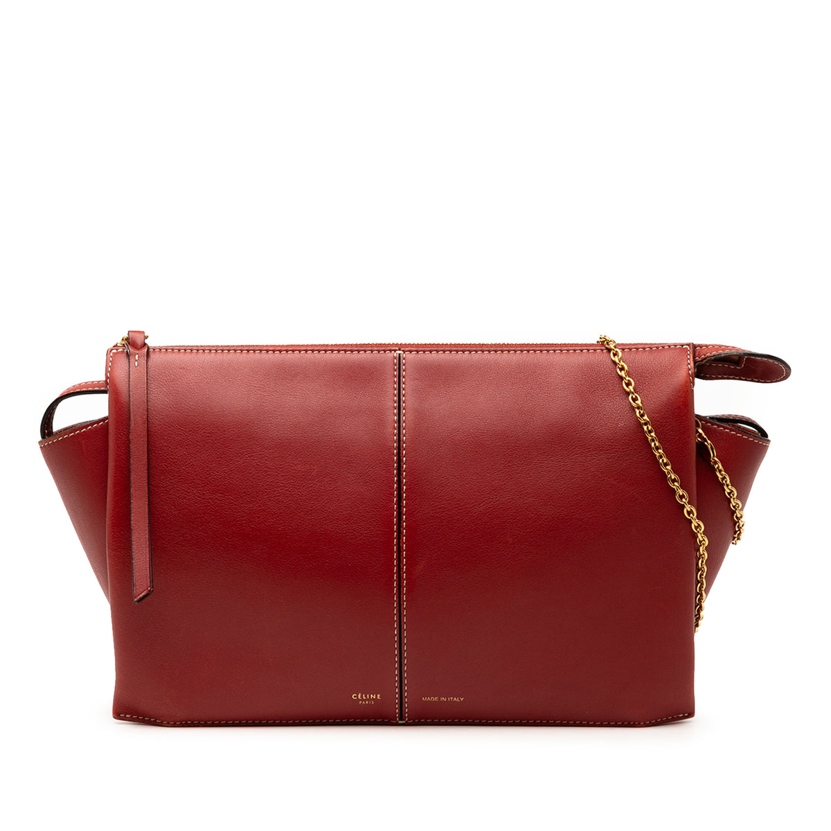 Trifold Leather Clutch On Chain
