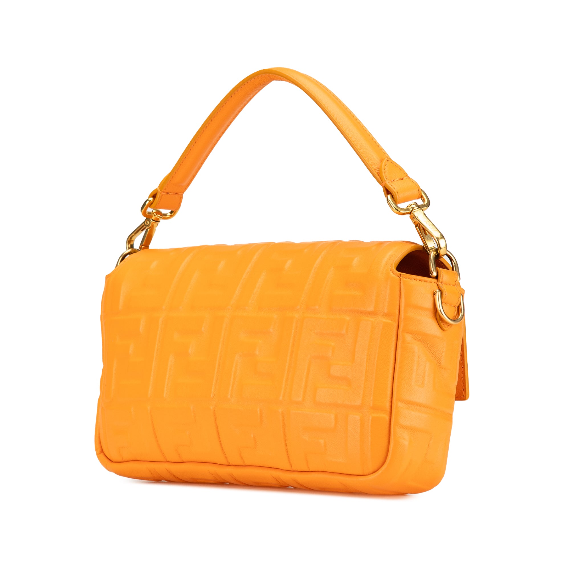 Zucca Embossed Leather Baguette Satchel