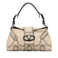 Leather VRing Flap Shoulder Bag