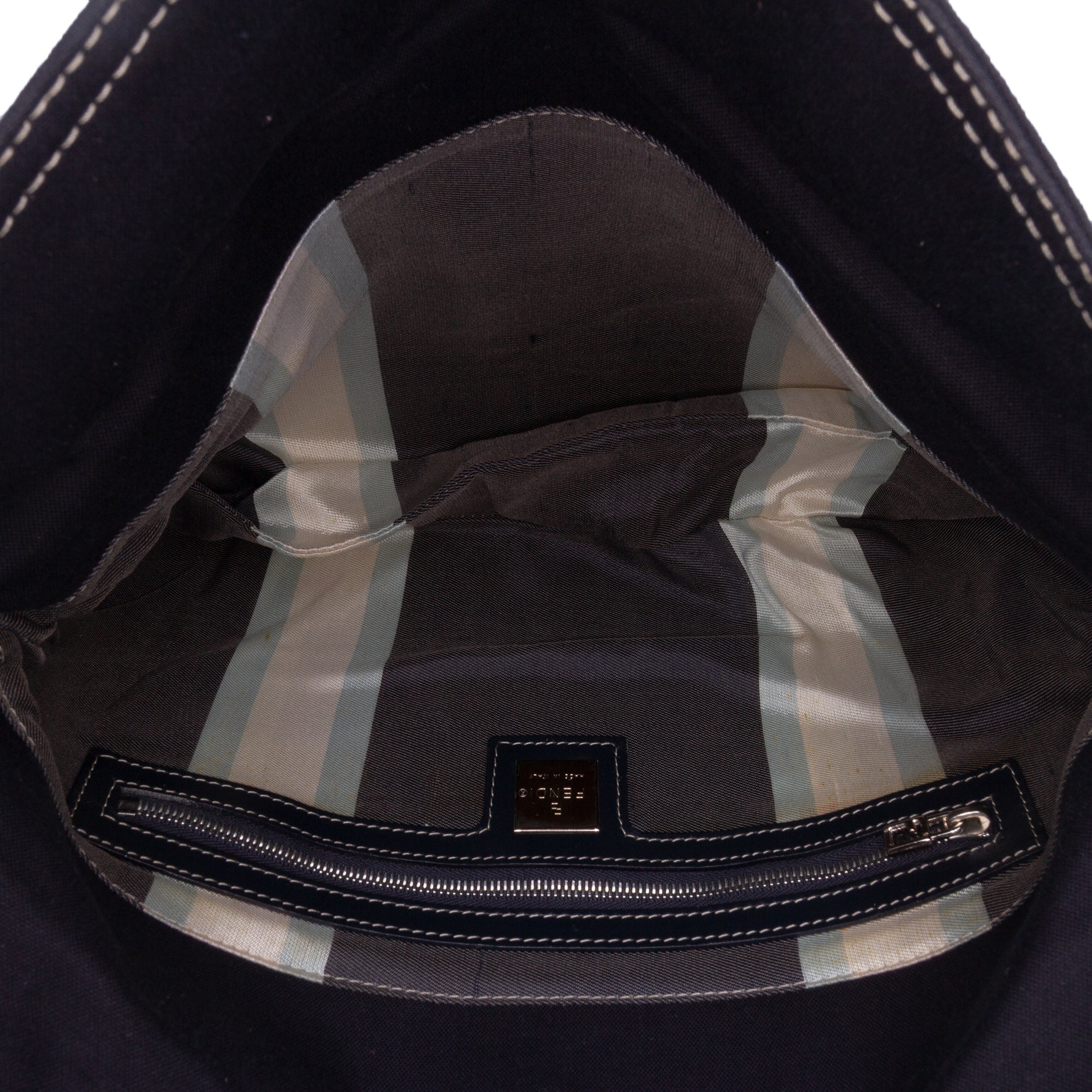 Canvas FF Marble Double Flap Shoulder Bag