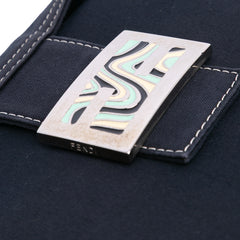 Canvas FF Marble Double Flap Shoulder Bag