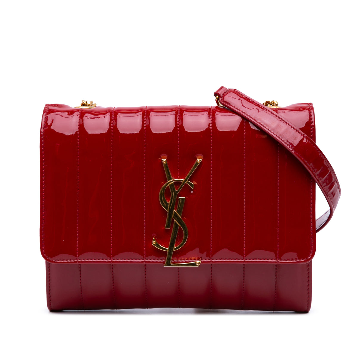 Matelasse Patent Monogram Vicky Chain Wallet