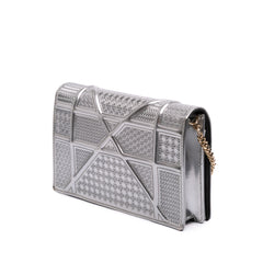 Metallic Patent Microcannage Diorama Wallet on Chain