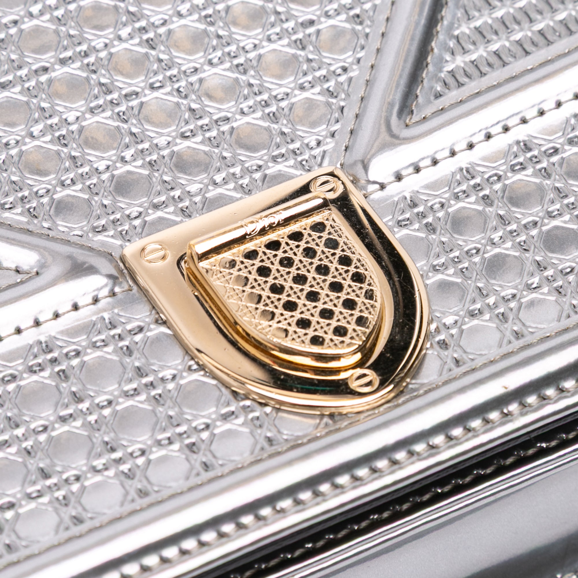 Metallic Patent Microcannage Diorama Wallet on Chain