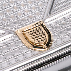 Metallic Patent Microcannage Diorama Wallet on Chain