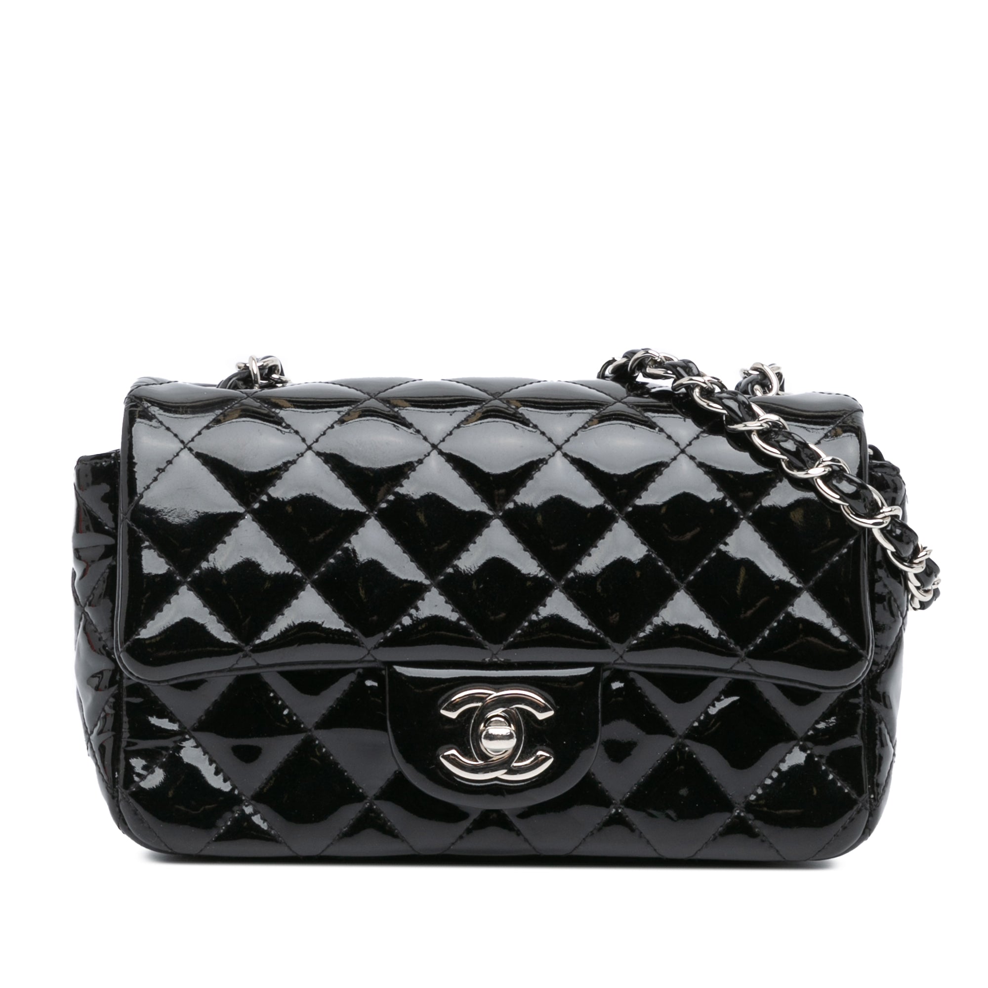 Mini Rectangular Classic Patent Single Flap