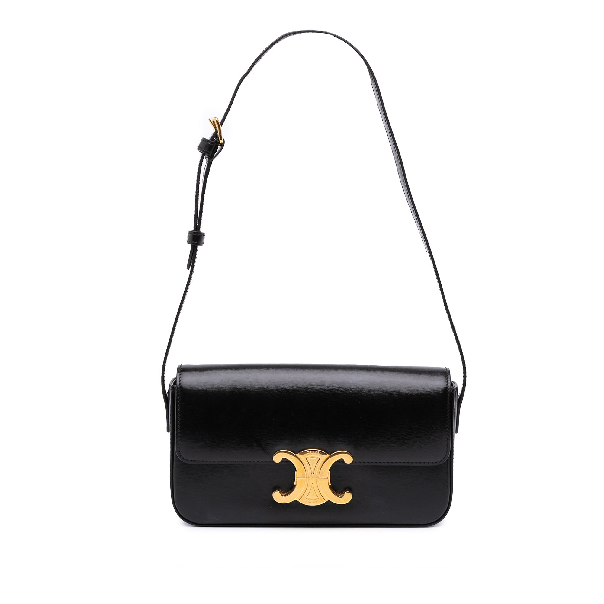 Shiny Calfskin Claude Shoulder Bag
