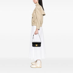 Shiny Calfskin Claude Shoulder Bag