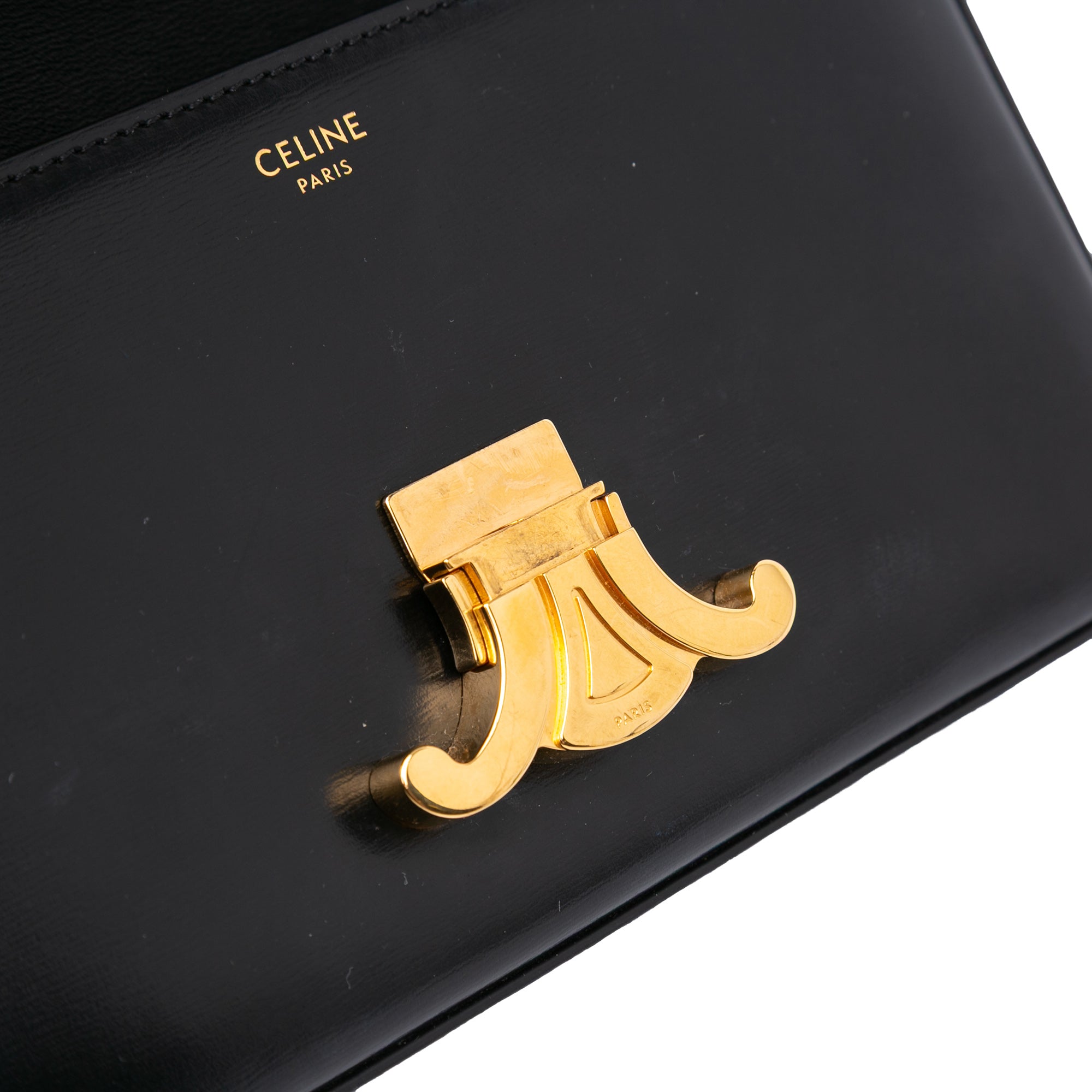 Shiny Calfskin Claude Shoulder Bag