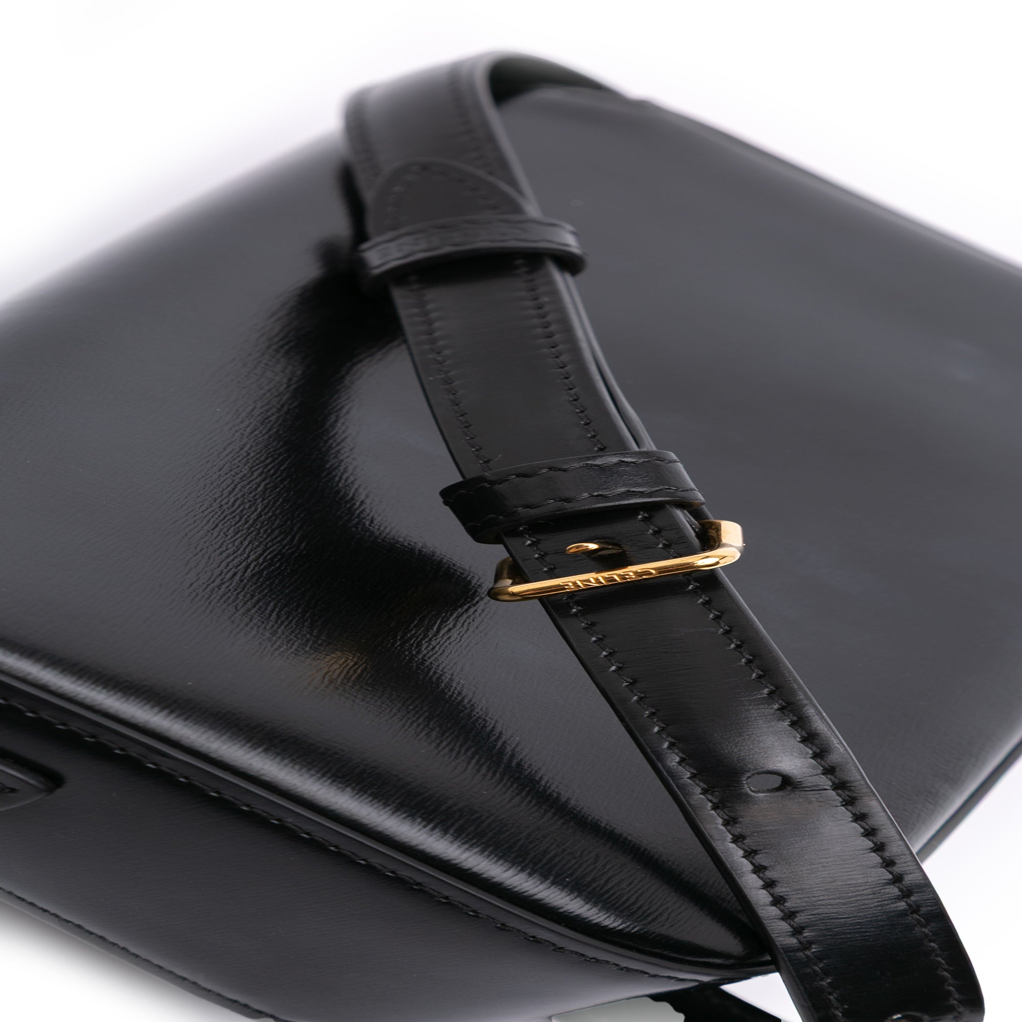 Shiny Calfskin Claude Shoulder Bag