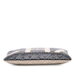 Coated Canvas Camellia Logo Wristlet Clutch