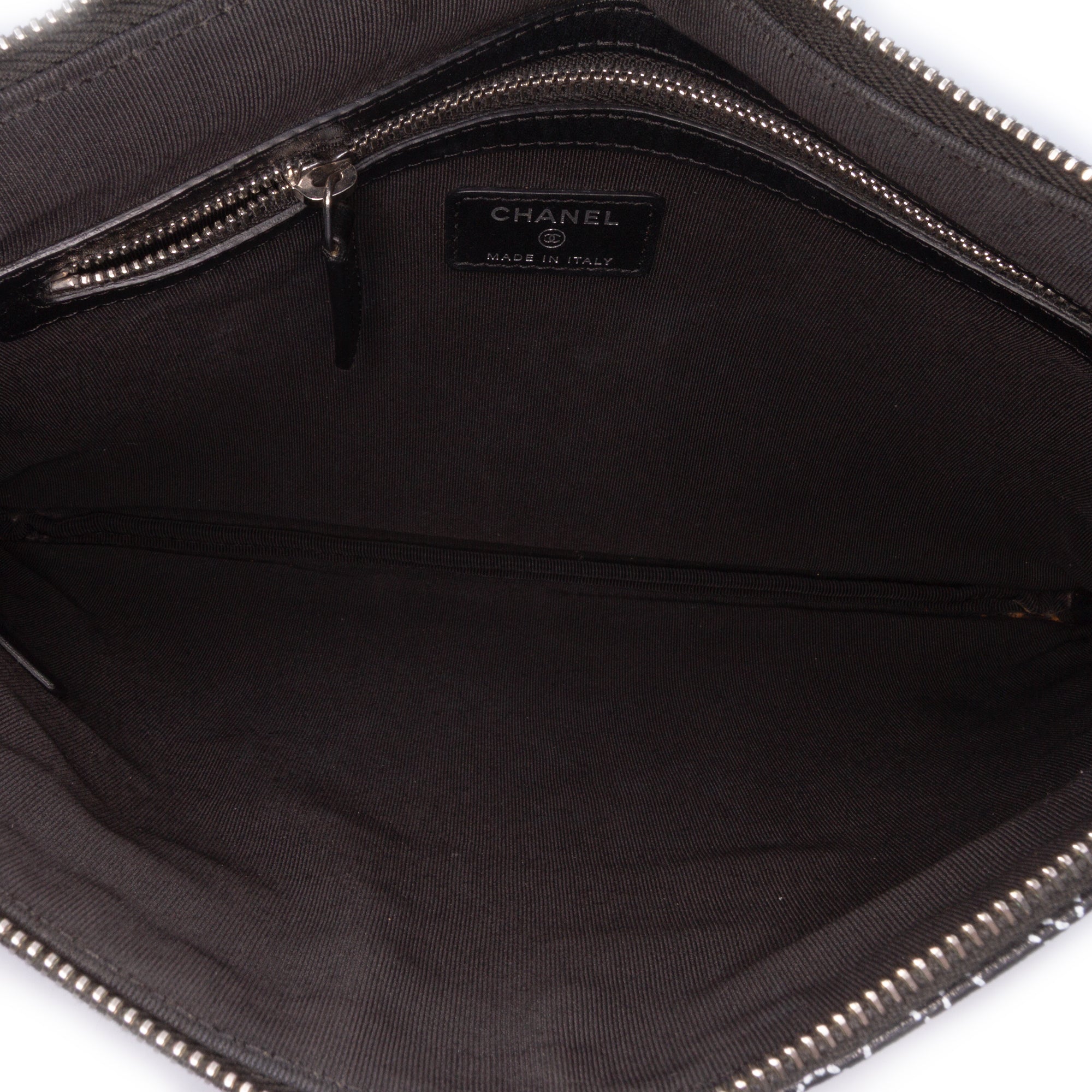 Coated Canvas Camellia Logo Wristlet Clutch