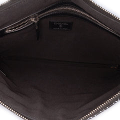 Coated Canvas Camellia Logo Wristlet Clutch