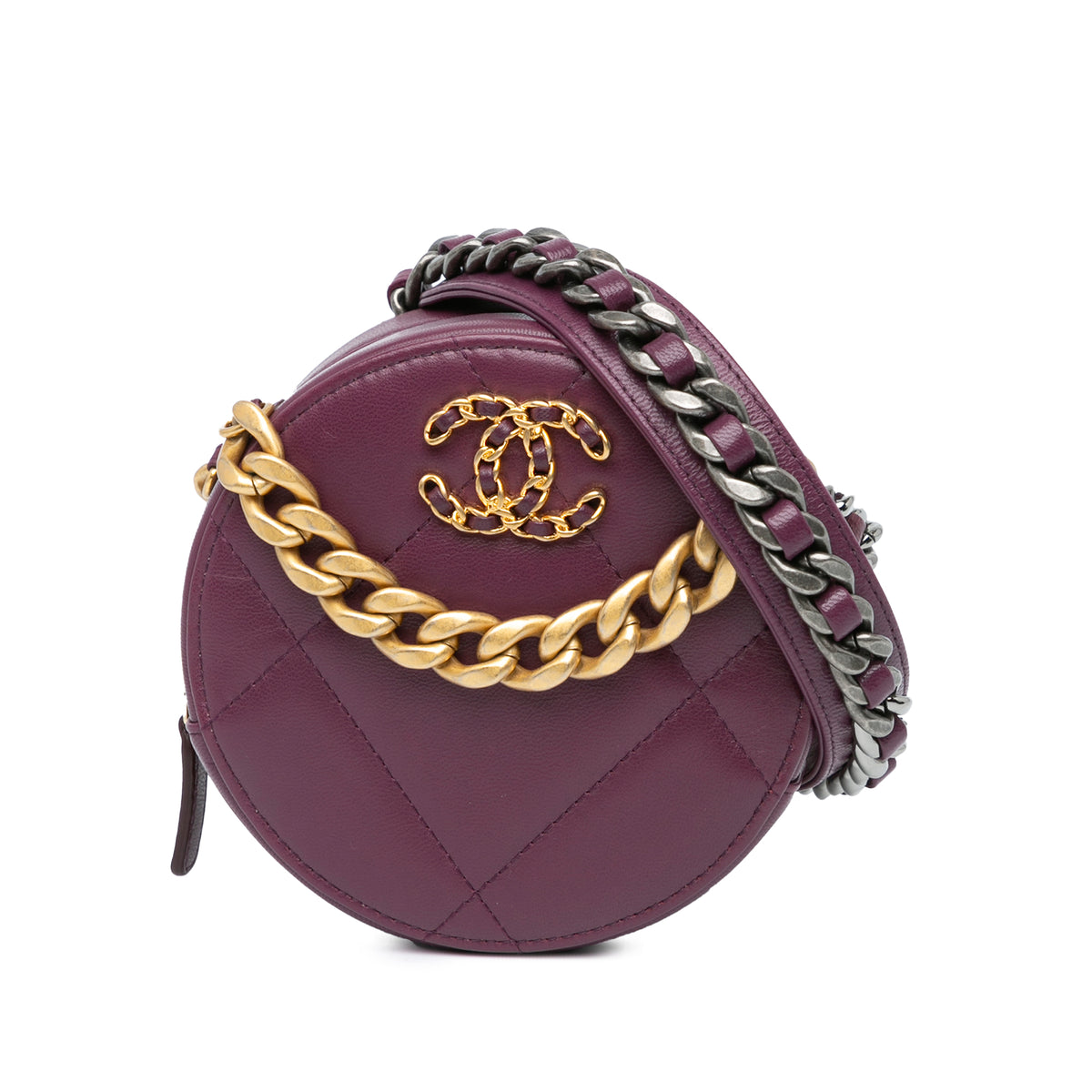 Lambskin 19 Round Clutch with Chain