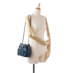 Aged Calfskin Drawstring Bucket