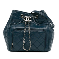 Aged Calfskin Drawstring Bucket