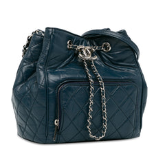Aged Calfskin Drawstring Bucket